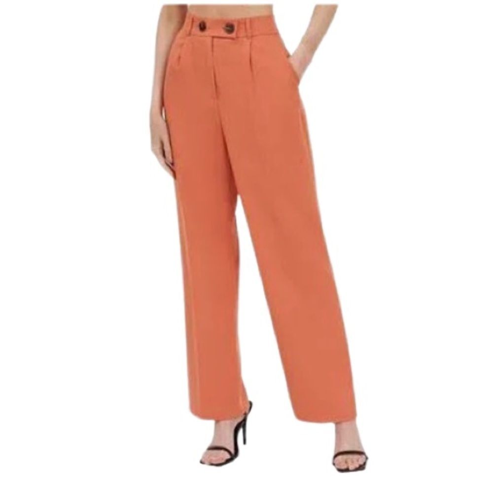 4th & Reckless Aliane High Rise Tailored Trousers Rust Orange Size 10 NWT